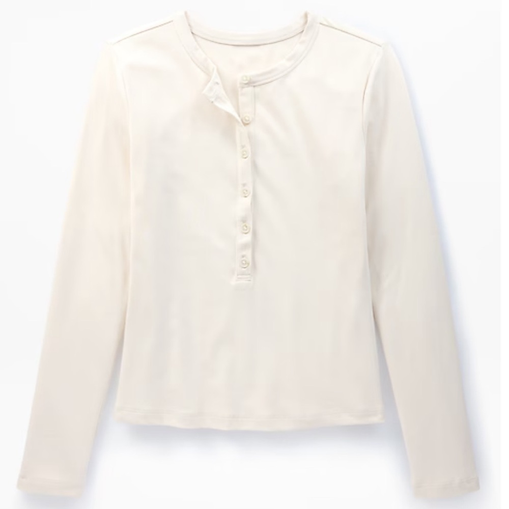 NWT Athleta Signature Rib Henley Top!